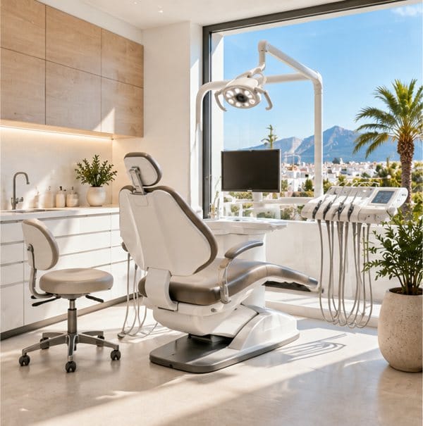 Treatment room with sea-facing window